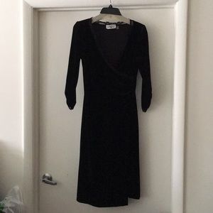 Medium Black Velour Velvet Dress Christine Size M